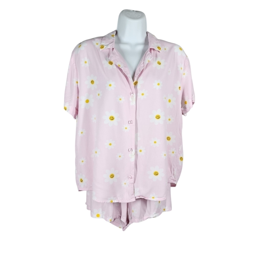 JOE BOXER PINK SMILING DAISY PAJAMA SET